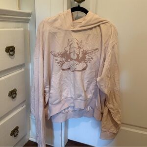 Boys Lie Soft Pink Hoodie with Angel Graphic
